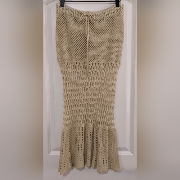 SHEIN Dresses & Skirts - NWOT Tan Knit Cover Up Beach Skirt Size S